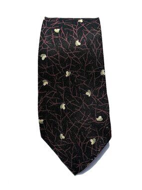 VTG Giorgio Armani Italy Men’s Silk Necktie Abstract Black, Burgundy, Olive 80’s